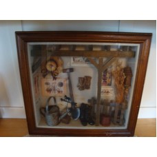 REDUCED Vintage Garden/Farmhouse Theme Shadow Box Wall Hanging-Gloves-Boots   123301395042